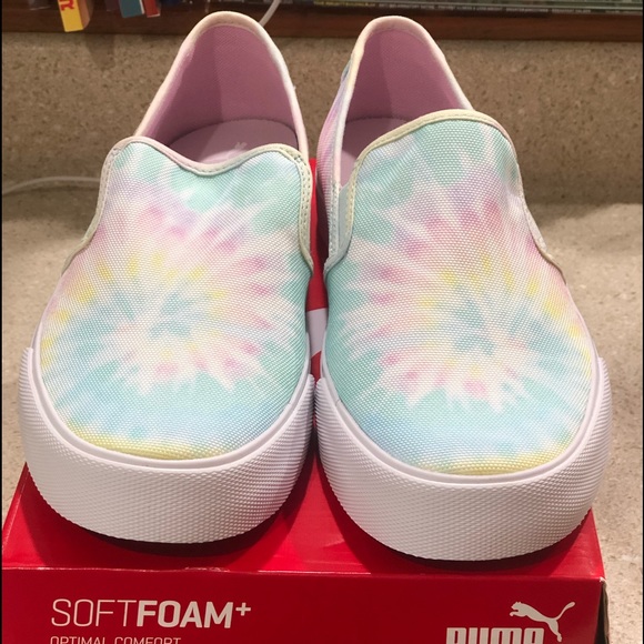 Puma Shoes - Puma Slip-on Sneakers - Pastel Tie Die.